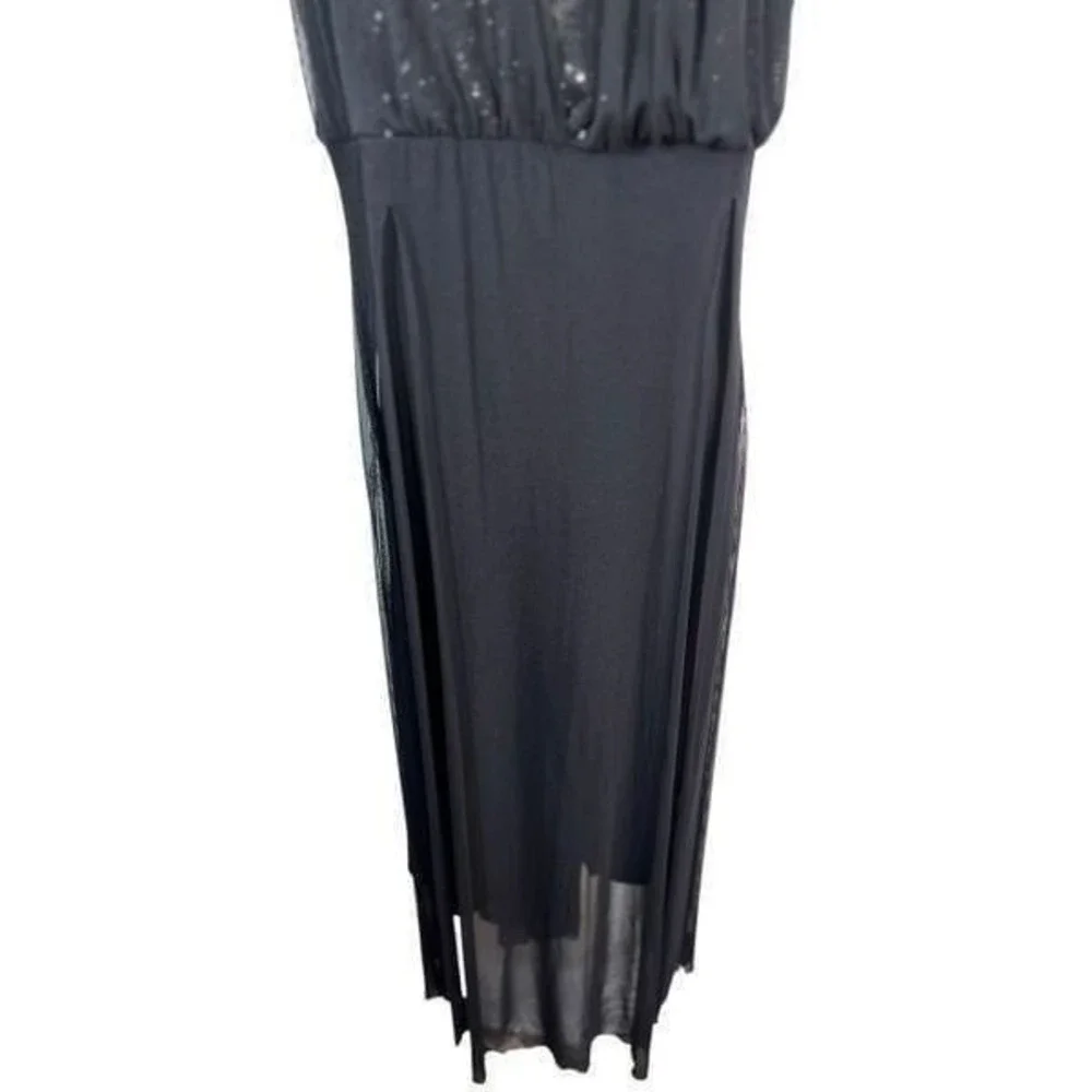 Art Stone Dance Costume Child L CL Black Sequined Contemporary Pantsuit Overlay